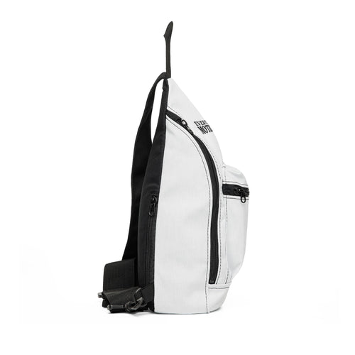 Minimal White Sling Bag – Compact Crossbody Backpack for Everyday Carry
