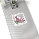 Relaxing Skeleton Sticker | Retro Beach Goth, Pastel Skull Vinyl