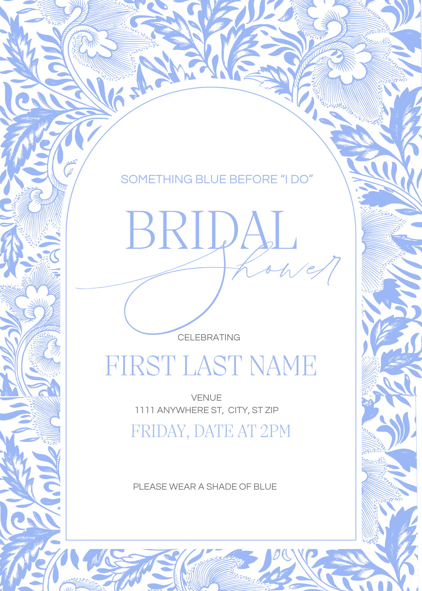 Something Blue Before I Do Bridal Shower Invite